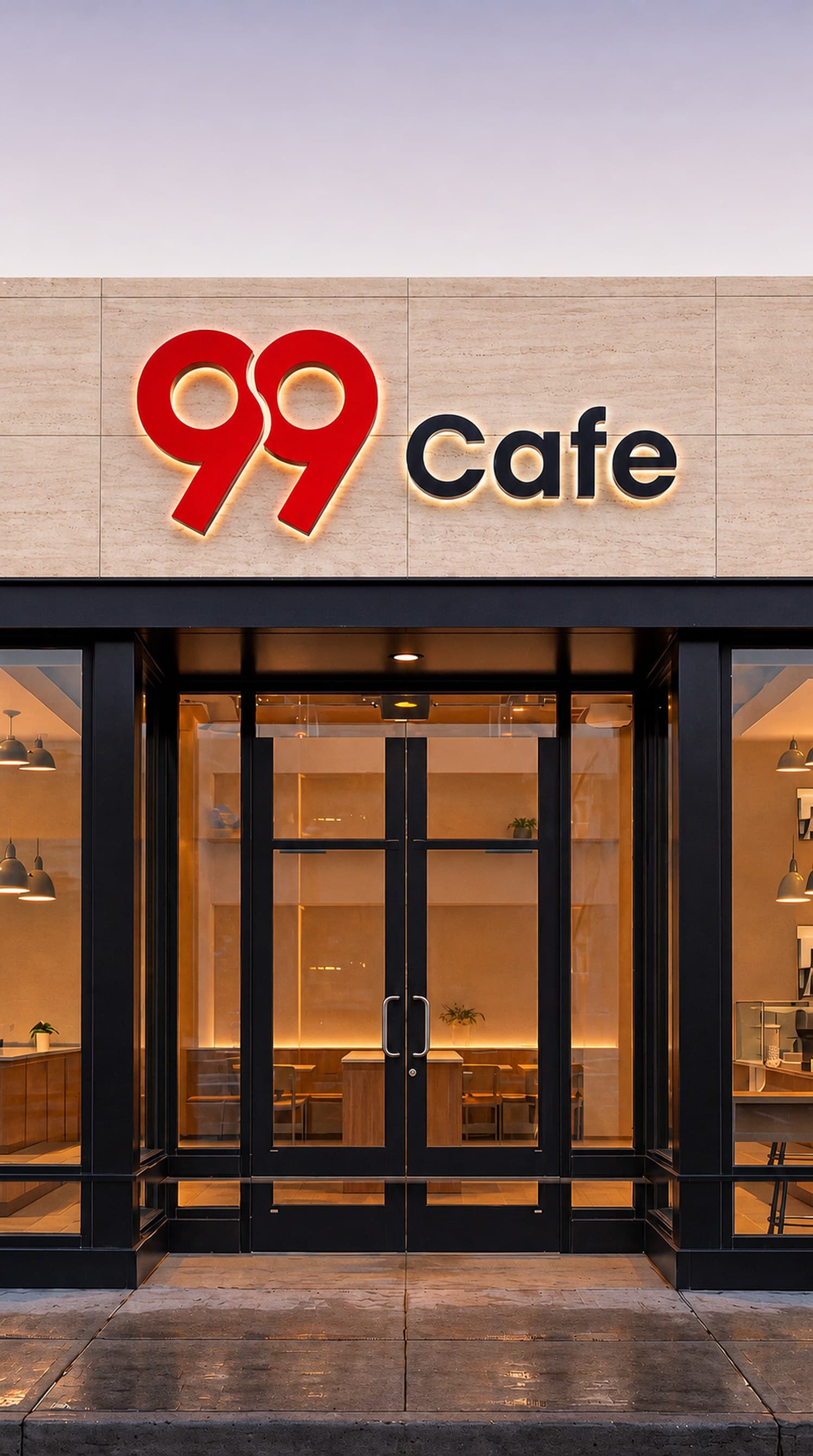 99cafe flagship at dusk
